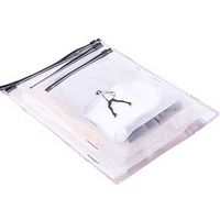 Pochette à fermeture éclair en PVC dépoli avec logo personnalisé pour vêtements, impression hélio, recyclable, pour chaussettes et maillots de bain, commande sur mesure