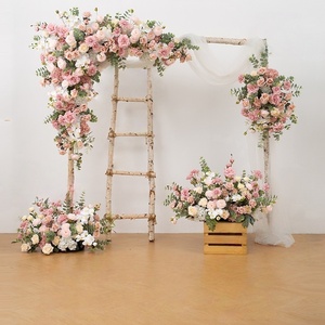 Ensemble floral de toile de fond d'arche de mariage de champagne pour la décoration de mariage de luxe hôtel banquet fleurs artificielles durables - Product Image 1