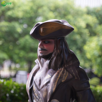 Grande sculpture de Jack Sparrow des Pirates des Caraïbes, design personnalisé, taille réelle, décoration moderne pour la maison et l'extérieur, artisanat en résine de haute qualité