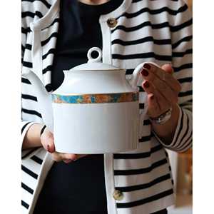 Servizio da Tè Completo Richard Ginori 6 Pezzi Stile Impero con Bordo Astratto - Set di Stoviglie con Consegna Manuale - Product Image 4