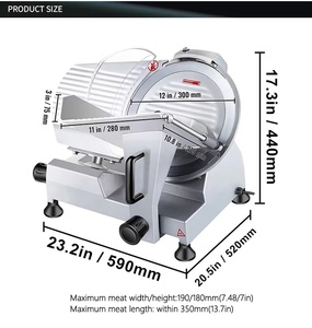 Trancheuse à viande électrique de comptoir de petite taille de 12 pouces, <span class=keywords><strong>machine</strong></span> de découpe électrique multifonctionnelle pour viande congelée, <span class=keywords><strong>jambon</strong></span>, pain - Product Image 2