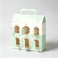 Caja de Regalo Creativa para Dulces de Navidad y Bodas con Diseño de Copo de Nieve, Empaque Cuadrado de Papel Kraft, Venta al por Mayor, 12 Piezas