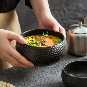 Vente en gros de bols en céramique de style japonais minimaliste, ronds, multi-usages, pour soupes/salades/ramen/nouilles instantanées, pour hôtels - Product Image 3