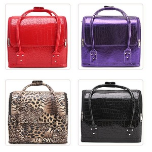 WETRUST Professionnel Grand Amovible Noir Rouge <span class=keywords><strong>Rose</strong></span> 16 Pouces PU Cuir Maquillage Voyage <span class=keywords><strong>Valise</strong></span> <span class=keywords><strong>Vanity</strong></span> Organisateur Fourre-Tout Sac À Main - Product Image 3