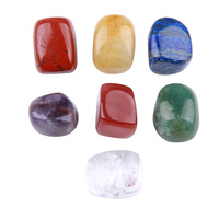 Ensemble de 7 pièces de gros chakra en pierre dégringolé ensemble de pierres de guérison de forme irrégulière pour la méditation