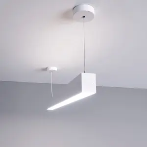 Luminaire linéaire suspendu LED prismatique 75mm de largeur profil suspendu lustre élégant pour chambre magasin de tissu salle à manger
