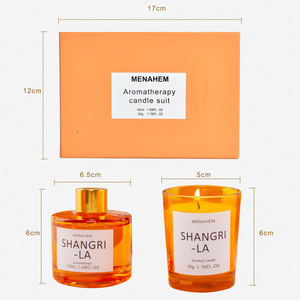Ensemble de bougies aromatiques en cire de soja faites à la main de luxe et diffuseur à bâtonnets, parfum longue durée, cadeau moderne pour la maison et les fêtes - Product Image 5