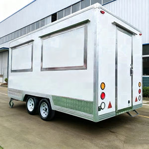 รถพ่วงขายอาหารเคลื่อนที่สีขาว สแตนเลส สำหรับอาหารจานด่วน กว้างขวาง ระดับมืออาชีพ ครัวเคลื่อนที่ อาหารหลากหลาย - Product Image 6