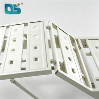 Cama de Hospital Manual Ajustable de Acero con 2 Funciones, Manivelas Cromadas, 5 Rieles Laterales de Aleación de Aluminio y Cabecera/Pieza Inferior de ABS
