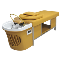 Thai Shampooing Massage Lit Tête Spa Cascade Cheveux Lavage Salon Shampooing Lit Jaune
