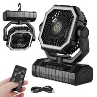 Kipas Camping Putar Night Camp Oasis Isi Ulang 20000mAh dengan Remote Control Lampu LED Portabel untuk Tenda Luar Ruangan