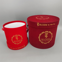 Emballage cadeau pour mariage de la Saint-Valentin, boîte ronde pour fleurs avec matériaux recyclés, logo personnalisé, dorure à chaud