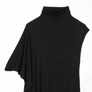 PB&ZA Donna 2026 Nuova Moda Chic <span class=keywords><strong>Camicetta</strong></span> <span class=keywords><strong>Monospalla</strong></span> con Collo Alto, Orlo Asimmetrico e Dettagli Stropicciati, Top Femminile in Tessuto - Product Image 3