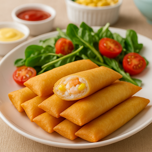 Trio de Rollitos Primavera de Mariscos Congelados Dulces y Crujientes Sanquan para Niños - Pastelería Congelada en Bolsa para Venta al por Mayor - Product Image 3