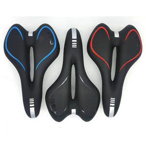 Selle de vélo en silicone noir, rouge, bleu, mélange de couleurs, confortable, siège de vélo de montagne, rembourrage en gel, unisexe, adulte, toutes saisons - Product Image 4