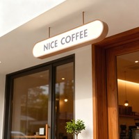Boîte à lumière en acrylique personnalisée en acier inoxydable convenant aux étiquettes volantes peintes Supermarché Café Lettres éclairées par LED