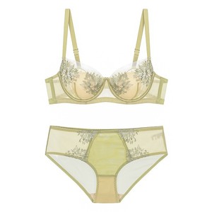 Nouveau Style français broderie dentelle garniture doux Sexy rassemblement soutien-gorge ensemble sous-vêtements respirants Ultra-mince Lingerie pour les femmes - Product Image 5