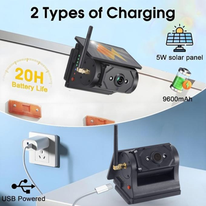 Cámara de Tablero con Energía <span class=keywords><strong>Solar</strong></span> y WIFI con Base Magnética, Cámara de Visión Trasera Inalámbrica para Remolque de Autocaravana con Batería Recargable <span class=keywords><strong>Solar</strong></span> - Product Image 4