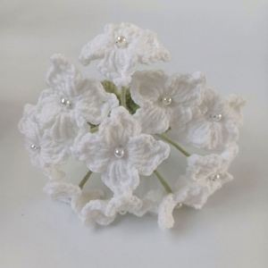 Vente flash - Bouquet de fleurs au crochet fait main - Décoration d'intérieur - Hortensia tricoté - Fleur artificielle - Product Image 5