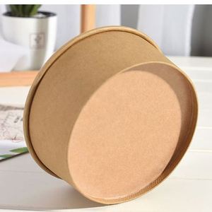 Bols en papier kraft jetables personnalisés emballage à emporter soupe ronde chaude à emporter bol de restauration rapide récipients à déjeuner avec couvercles - Product Image 6