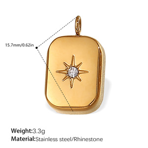 Ensemble <span class=keywords><strong>de</strong></span> pendentifs étoile, lune et soleil en acier inoxydable, hypoallergénique, étanche, couleur or, pour la création <span class=keywords><strong>de</strong></span> <span class=keywords><strong>bijoux</strong></span> - Product Image 3