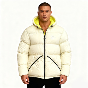 Chaqueta de Invierno para Hombre, Talla Grande, de Lona, con Cierre, Diseño Vintage con Relieve, Bolsillos Delanteros con Logotipo, Estilo Clásico - Product Image 1