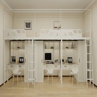 Lit superposé moderne en métal durable de qualité supérieure, revêtement époxy, pour dortoir scolaire, chambre à coucher, appartement, 3 unités, 3 personnes