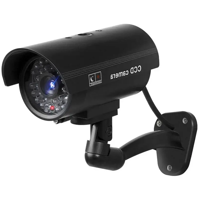 Dummy Camera Bullet Waterproof Outdoor Indoor Security CCTV Surveillance Camera With Flashing Red LED Light Monitor