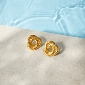 Pendientes de nudo de acero de titanio con diseño geométrico, joyería de moda para mujer - Product Image 5