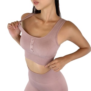 Women's Reversible Lightweight Gym Bra <b>Yoga</b> Short Set Breathable Fitness Apparel Elastic Waist Solid Plus Size-Seamless Exercise - Product Image 1