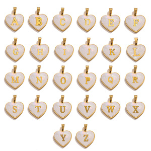 Colgante de Acero Inoxidable Dorado con Letras de Corazón de Fritilaria de Lujo Ligero, Regalo de Boda DIY en Inglés, Pulsera y Collar para Fiesta - Product Image 5