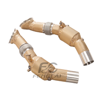 Header Knalpot Downpipe Olahraga Berinsulasi Emas untuk Ferrari SF90 3.9T V8 2019-2023 Pipa Knalpot Mobil Baja Tahan Karat Peningkatan Tenaga