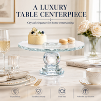 Support à gâteau en cristal K9, socle transparent à facettes de 10,7 pouces pour la présentation de desserts lors de mariages, anniversaires et goûters