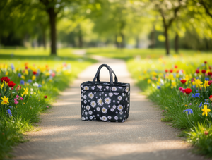 Borsa Termica Portatile con Motivo a Crisantemo, Fodera in Poliestere, Chiusura con Cerniera, Borsa per la Spesa - Product Image 2