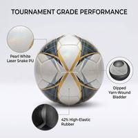 Ballon de football de taille officielle 4 5, blanc nacré, effet peau de serpent laser, PU laminé, ballon d'entraînement professionnel, ballon de match sans couture