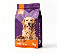 Sacs d'emballage alimentaire personnalisés pour animaux de compagnie, sacs en Mylar à fond plat, sac pour nourriture pour chiens, chats et animaux de compagnie avec valve et fermeture éclair