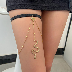 Fantezi gün sıcak satış seksi kristal boncuklar kelebek yılan kolye bacak zinciri uyluk takı çok katmanlı bacak zinciri göbek takısı - Product Image 1