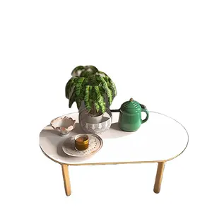 工厂热销现代风格实木茶几圆形咖啡桌木质客厅