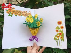 Tarjeta 3D Pop-Up Hecha a Mano con Diseño de Ramo de Girasoles, Tarjeta Floral de Felicitación para Cumpleaños, Día de la Madre, Regalo de Recuperación - Product Image 2