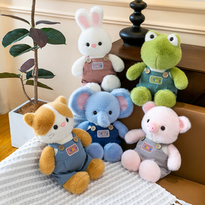 Peluche Animale Série Lucky Family de 40 cm, <span class=keywords><strong>Grenouille</strong></span> ou Chat, Douce et Rembourrée, Remplissage Coton PP, Vêtements Amovibles, Vente en Gros - Product Image 2