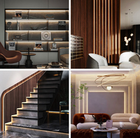 Profilés pour lampes à LED, plafonniers et luminaires d'armoire montés en surface avec bandes profilées en aluminium