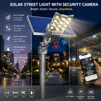 Lampu Tenaga Surya All in One dengan Kamera, Kartu SIM 4G, WiFi, IP65, Lampu Jalan CCTV Keamanan DC untuk Taman Luar Ruangan dan Rumah