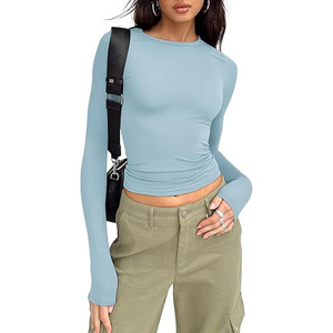 Camicie a <span class=keywords><strong>Maniche</strong></span> <span class=keywords><strong>Lunghe</strong></span> da Donna Primaverili Casual Basic da Uscita <span class=keywords><strong>Crop</strong></span> <span class=keywords><strong>Top</strong></span> Aderenti Slim Fit Abbigliamento Y2K - Product Image 2