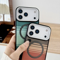 Nouvelle arrivée, coque de téléphone portable antichoc avec protection d'appareil photo, design paysage urbain estampé à chaud pour 16/17 Pro Max, PC + cuir PU