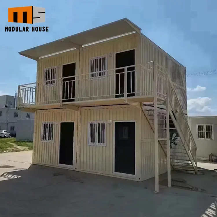 Kotak kontrol akses prefabrikasi cepat rakitan rumah kontainer Prefab tingkat ganda rumah Prefab untuk Zeland baru