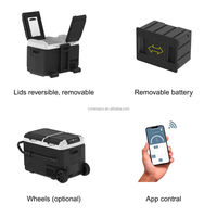 Réfrigérateur de voiture à double zone de température Overland Gear, 40/50/60L, compresseur portable, réfrigérateur-congélateur de voyage en plastique
