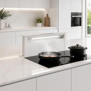<span class=keywords><strong>Hotte</strong></span> aspirante <span class=keywords><strong>escamotable</strong></span> moderne à LED blanches pour îlot <span class=keywords><strong>de</strong></span> <span class=keywords><strong>cuisine</strong></span>, avec échappement ventilé, pour usage hôtelier et domestique - Product Image 1