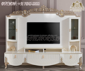 Mueble de TV Moderno de Madera de Teca Real Tallado a Mano por el Emperador, Tamaño y Color Personalizables - Product Image 5