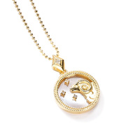 Collier pendentif tendance pour femmes 2022 en argent sterling plaqué or, horoscope, astrologie, 12 signes du zodiaque, chaîne à maillons, fête