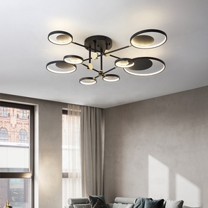 Lámparas Decorativas LED Modernas <span class=keywords><strong>de</strong></span> Color Negro y Dorado, Lámpara <span class=keywords><strong>de</strong></span> <span class=keywords><strong>Techo</strong></span> <span class=keywords><strong>de</strong></span> Lujo <span class=keywords><strong>para</strong></span> Sala <span class=keywords><strong>de</strong></span> Estar - Product Image 3